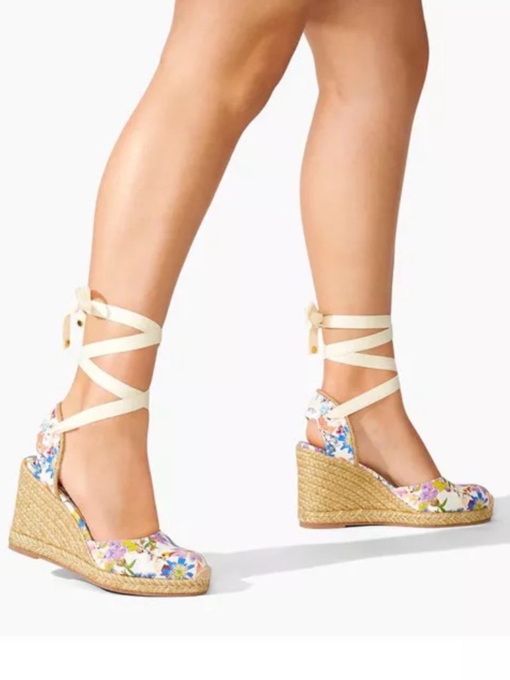Stuart Weitzman Floral Canvas Wedge Espadrilles - Florals